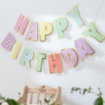 파스텔 어린이 생일파티 가랜드 장식 생일파티소품 : 해피수수