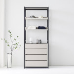 EB1670 스틸 행거 시스템 옷장 드레스룸 선반 수납장 아일랜드 4단 서랍장 800 : 엘리퍼니처