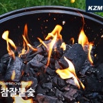 카즈미 참잘붙숯 1kg 캠프파이어 바베큐 숯 : 힘찬캠핑낚시