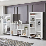 (풀 세트 구성)책꽂이 인테리어 거실 서재 키큰 서류 원서 교구장 아이방 사무실 높은 수납장 전면 5단 와이드 티비 다이 컴퓨터 책상 테이블... 