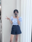 스퀘어크롭블라우스 오프숄더 밴딩블라우스 글램 데일리 : Bloom 블룸