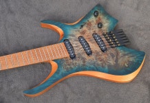 NK 팬드 프렛 헤드리스 일렉트릭 기타 블루 컬러 로스트 메이플 넥 6 현 : 더블유컴퍼니N