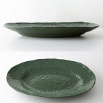 이천도자기 헤리티지 주물럭 그린 큰타원접시 탕수육접시 : 온.도