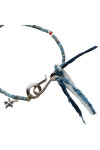 [NORTH WORKS] Indigo Dyed Shell & White hearts Beads Bracelet (D-620), 노스웍스 D-620 : 어데케이드