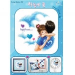 하늘색 꿈(좋)-쿠션시계커플도안 : 십자수센스