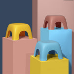 [단독] 1+1 미끄럼방지 욕실의자 발받침대 소형 화장실의자 욕조 목욕탕 의자 : 무타공마켓