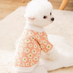 포근한 강아지 꽃무늬 니트 가디건 산책옷 외출옷 반려견 : 재스민 상점