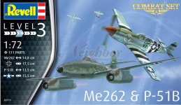 레벨 비행기 3711 Combat Set 1/72 Messerschmitt Me 262 & North American P-51B : Neighbor Hobby