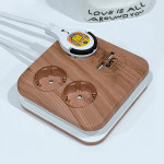 러그박스 고용량 디자인 멀티탭 인테리어 멀티 콘센트 납작플러그 사각 USB 우드 1.4m : 파파몬