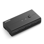 베이직기어 USB KVM 스위치 선택기 4포트 PC 2대 키보드 마우스 연결 : 베이직기어