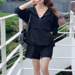 [세트상품/~2XL]아노락 반집업 후드 반바지 세트(3color) : 앤샵Annshop