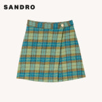 산드로 sandro 여자의 프랑스 우아한 달콤한 격자 무늬 대조 컬러 스커트 짧은 치마 SFPJU007 : 타오바오 스토어