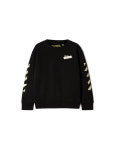 23FW 오프화이트 키즈 페이퍼 테이프 애로우 크루넥 스웻셔츠 블랙컬러 OBBA001F23FLE0051001 : 베베밀란