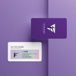 필라테스 요가 강사 샵 뷰티 명함 화이트와 퍼플톤의 사람 이미지를 형상화하여 디자인 : 프린트하우