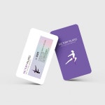 필라테스 요가 강사 샵 뷰티 명함 화이트와 퍼플톤의 사람 이미지를 형상화하여 디자인 2 : 프린트하우