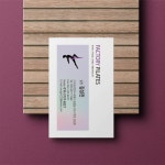 필라테스 요가 강사 샵 뷰티 명함 화이트와 파스텔톤의 사람 이미지를 형상화하여 디자인 : 프린트하우