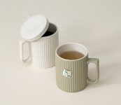 [국산] 뚜껑있는 카페 머그컵 감성 덮개 커피 티 머그잔 세트 350ml집들이 머그 선물 : 로시니