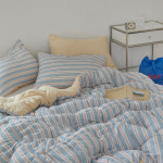 아이르 국내산 먼지없는 말랑 세미화이바 옥수수솜 간절기 사계절 차렵이불 베개세트 SS : 아이르