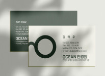 안경원 안과 명함 깔끔한 화이트톤과 그린계열의 안경을 형상화하여 디자인 : 프린트하우