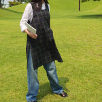 통원피스 블랙와치 앞치마 어린이집 유치원 보육교사 요양원 원피스 : 방가지똥 핸드메이드 앞치마