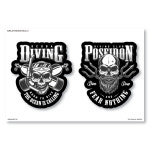 스쿠버 다이빙 앤 포세이돈 스컬 스티커 SCUBA DIVING AND POSEIDON : BLACK SHEEP