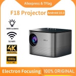 TFlag F18 풀 HD 1080P 안드로이드 10.0 4K 전기 자동 초점 8000 루멘 비디오 프로젝터 홈 시네마 시어터 모바일용 : 이티몬