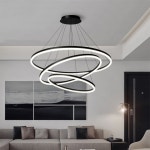 방 장식 LED 라운드 링 펜던트 조명 로비 거실 식당 침실 DIY 천장 마운트 램프 샹들리에 : 이티몬