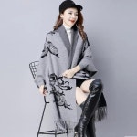 몽골 판초 보헤미안 가디건 망토 어깨 숄 담요 캠핑 랩 겨울 술 소매 코트 가을 목도리 : 다모아 106