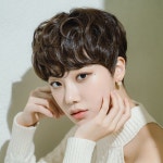 여자단발머리펌 숏커트 단발파마 여성 통가발 홀 펌 : 유걸스