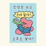 펭귄별 인생은쓰고술은달다 엽서 POSTCARD : 달페이퍼