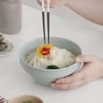 데일리 면기 4P 도자기면기 우동 국수 소면기 덮밥 그릇 : 나무늘봄