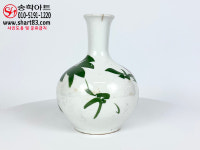 일제강점기 홍목단문 주병 각시병 홍화 모란무늬 백자주병 혼례술병 골동품 도자기 인테리어 : 송학아트 골동품가게