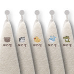 어린이집수건 고리 손수건 유치원 이름자수 곰돌이 : 라임수건