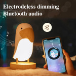 귀여운 블루투스 LED 야간 조명 큰 부리 새 USB 충전식 침실 테이블 램프 밝기 조절 가능 홈 스피커 : 퍼펙트월드66