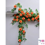 모조 장미꽃 망홍폭포 벽 조화 에어컨 배관 장식 꽃 덩굴 가림문 앞 플라스틱 : 간딴