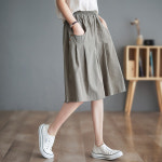 여자 버뮤다 팬츠 반바지 슬랙스 큰 사이즈 지방 얇은 편안한 와이드 레그 : 잇템직구몰