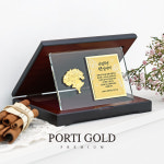 [뽀르띠] 순금 24K 3.75g(한돈,1돈) 카네이션 골드바 크리스탈 플레이트 상패 어버이날 부모님 선물 감사패 1 미니 꽃 GML014 : 뽀르띠