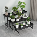 심플 철제 화분 받침대 진열대 베란다 거실 식물 이동식 선반 랙 : 월랑상점