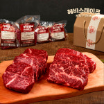 720g 소고기 스테이크 세트(부채살2팩+토시살2팩) 선물박스 추가+3000원 : 헤비스테이크
