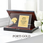 [뽀르띠] 순금 24K 3.75g(한돈,1돈) 카네이션 골드바 크리스탈 플레이트 상패 어버이날 부모님 선물 감사패 1 미니 꽃 GML014 : 뽀르띠