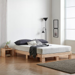 편백나무 원목 숨쉬는 무헤드 통마루 싱글침대프레임 매트리스 선택 J.S.SS.D.Q.K : 굿모닝침대