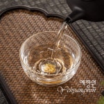 [다도 다기 보이차] 예향원 핸드메이드 골든 플라워 글라스 찻잔 3종 C-5340 : 예향원