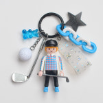 플레이모빌키링 블루 블랙 골프 토이키링 골프네임택 백참 : 별꽃피다