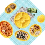 국산 분식집그릇 떡볶이접시 점박이 포장마차 옛날 김밥 먹방앞접시 분식 튀김 타원형 레트로 : 핑크 공장