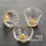 [다도 다기 보이차] 예향원 핸드메이드 골든 플라워 글라스 찻잔 3종 C-5340 : 예향원