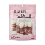 띵독 소고기딩고 우유껌 (중/6P) 소가죽 치석 입냄새예방 강아지 개껌 : 바우샵