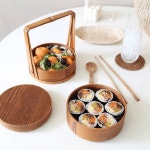 일본풍 나무 찬합 도시락통 다과 레트로 초밥 소품 김밥 : 다이로마켓