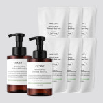 에이센트 버블 핸드워시 500ml 2개입 + 리필 200ml 6개입 세트 포밍 대용량 그린에어리 거품비누 핸드솝 : 에이센트ASCENT