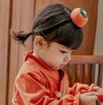 여자 아기한복 베베 추석 한가위 홍시 헤어밴드 : 소유베베