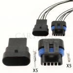Delphi GM LS2 점화 코일 커넥터 플매트 카펫 매트 러그 자동차 전기 암 수 소켓 H2377-5P 12162825 1 세트 5 핀 : 더블유컴퍼니K